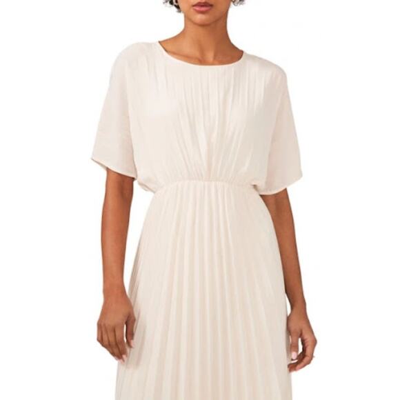 Stunning HALOGEN  White Birch Pleated Midi Dress XXS OVERSIZED - Picture 3 of 8